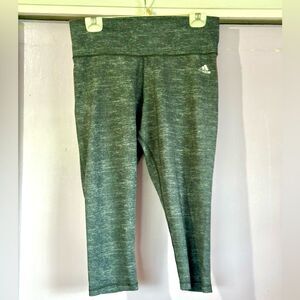 Women’s Adidas Climalite Cropped Leggings Sz L Charcoal Grey